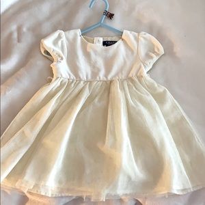 CHAPS CREAMY VELVET GOLD SPARKLE SKIRT DRESS